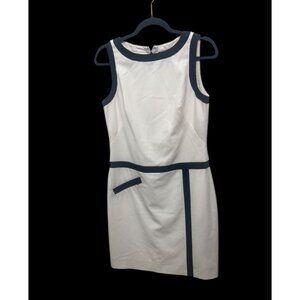 Lauren Ralph Lauren Womens White & Black Sleeveless Sheath Dress Size 4